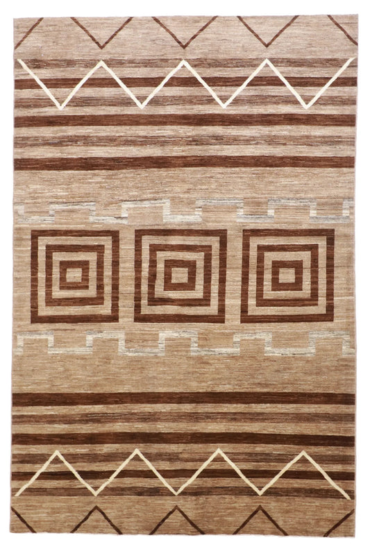 6x9 - Mountain  Modern Wool All Over Rectangle - Hand Knotted Rug — 58310