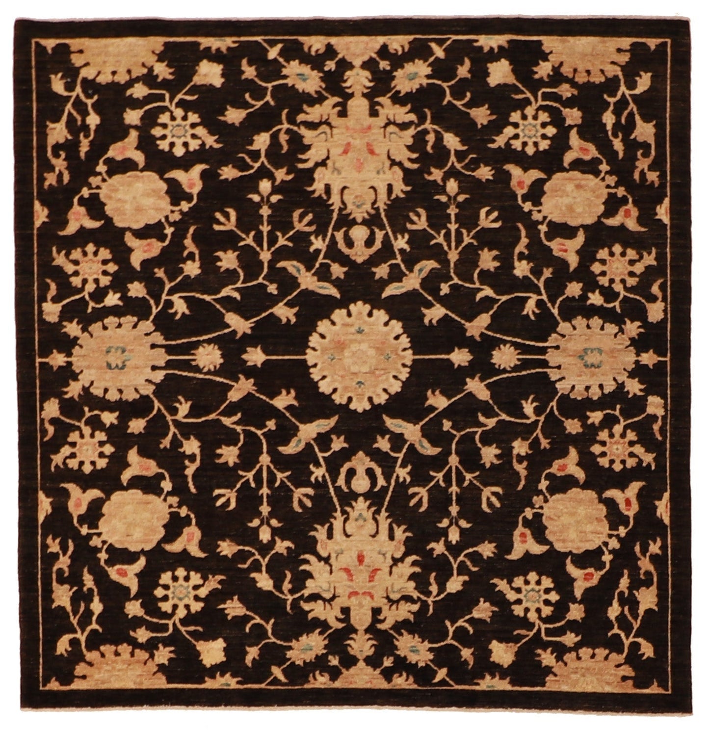Square - Agra Fine Wool All Over Rectangle - Hand Knotted Rug
