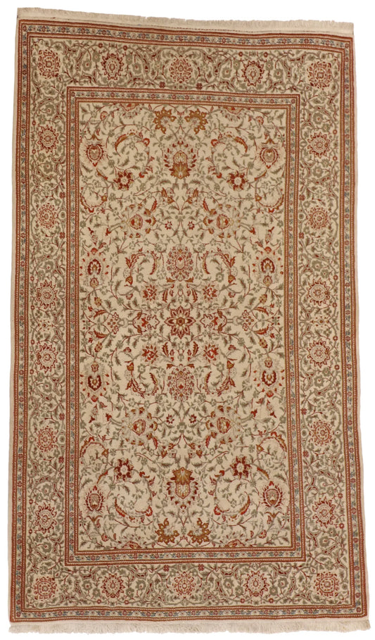 5x7 - Kashan Fine All Over Rectangle - Hand Knotted Rug — 58347