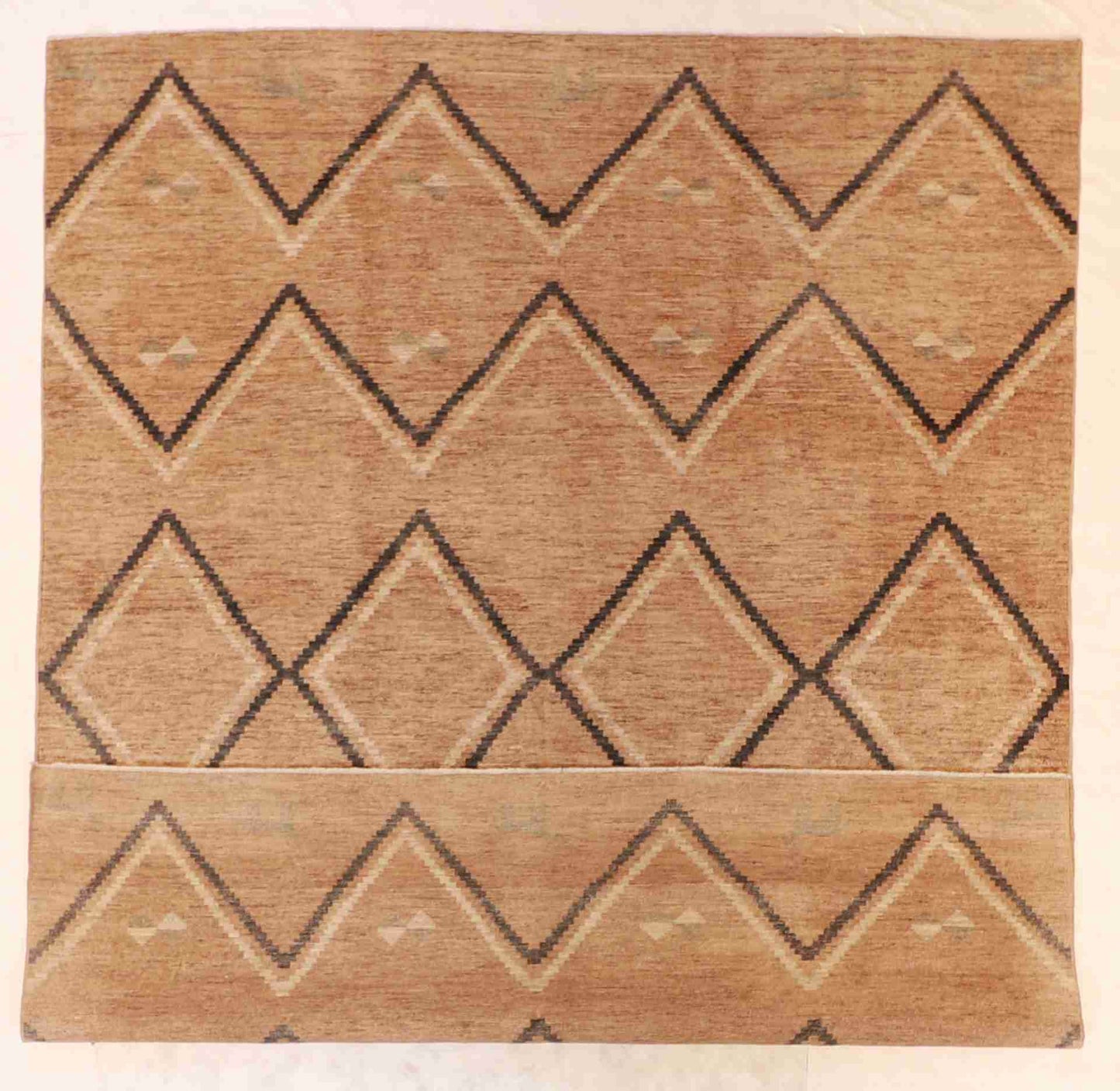 W 8 - L 10.2 - Mountain Modern Wool Western Rectangle - Finest Hand-Knotted Quality Wool - 58443