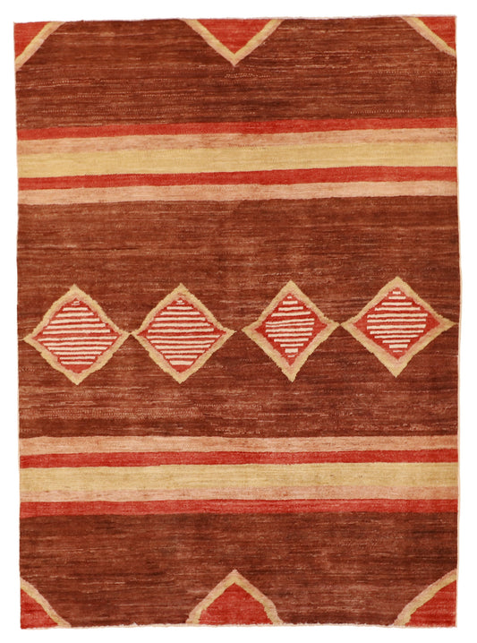 4x6 - Navajo Fine/Wool Geometric Rectangle - Hand Knotted Rug