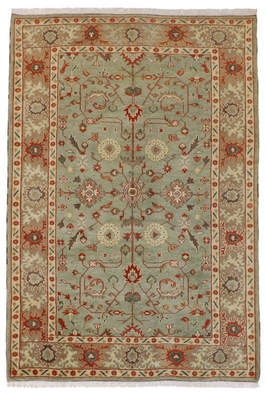 6x9 - Zeigler Wool Floral Rectangle - Hand Knotted Rug — 58729