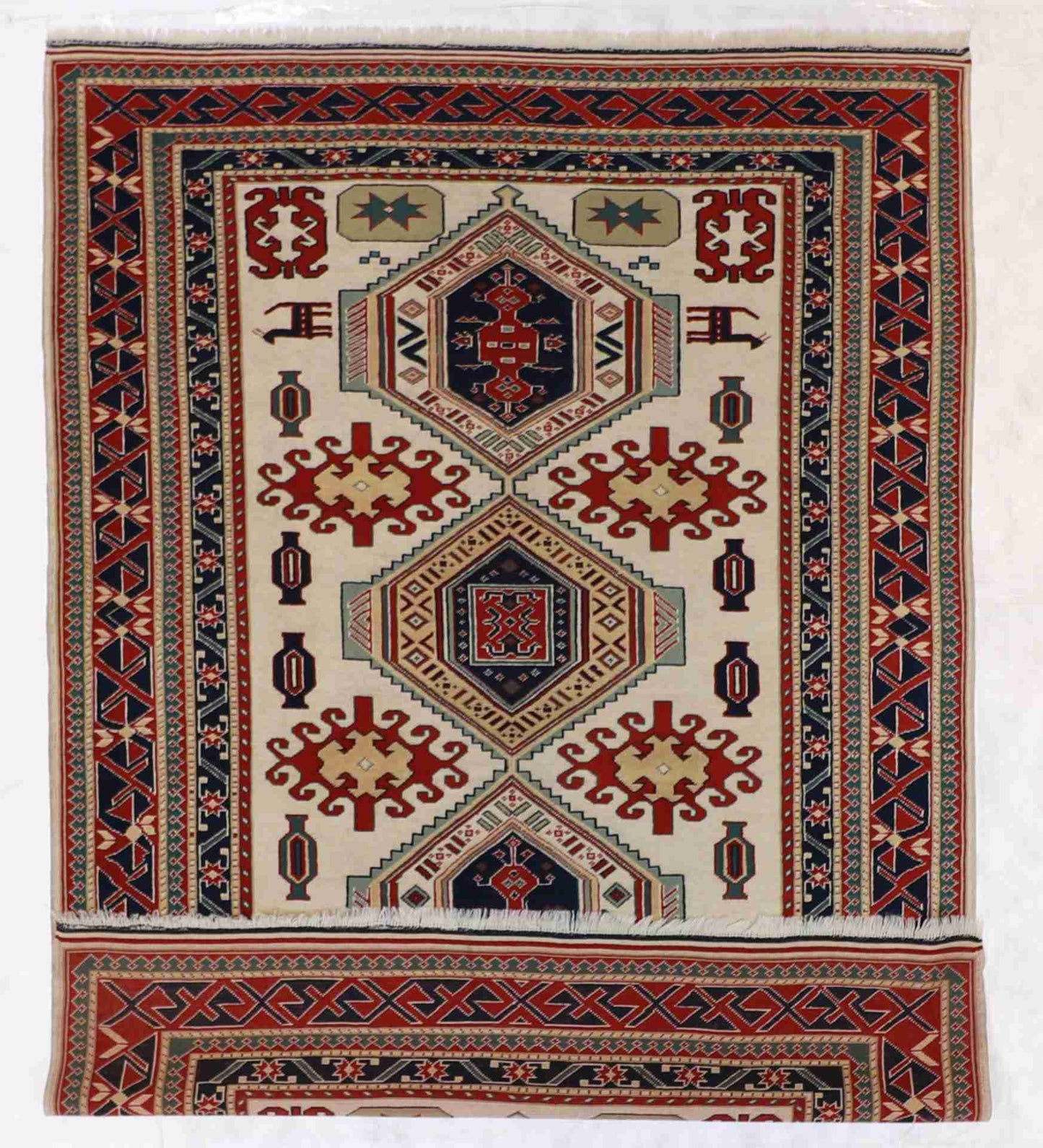 W 6.11 - L 9.8 - Heriz Wool Traditional Rectangle - Finest Hand-Knotted Quality Wool - 58731