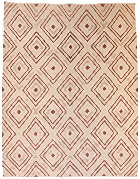 10x13 - Kilim Wool Geometric Rectangle - Hand Knotted Rug