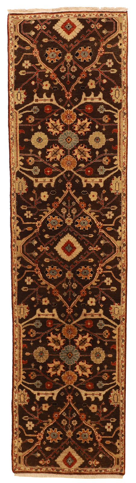 2.7 x 19.10 Runner  - Mahal Antique/Wool All Over Rectangle - Hand Knotted Rug