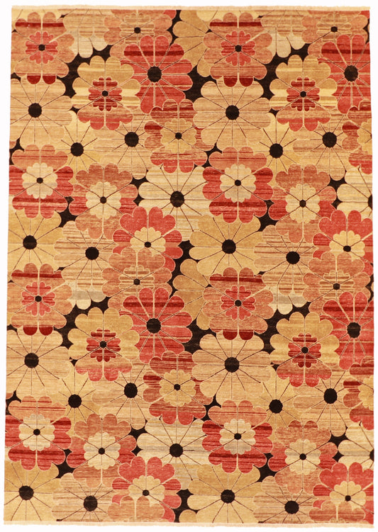 9x12 - Modern Fine/Wool All Over Rectangle - Hand Knotted Rug