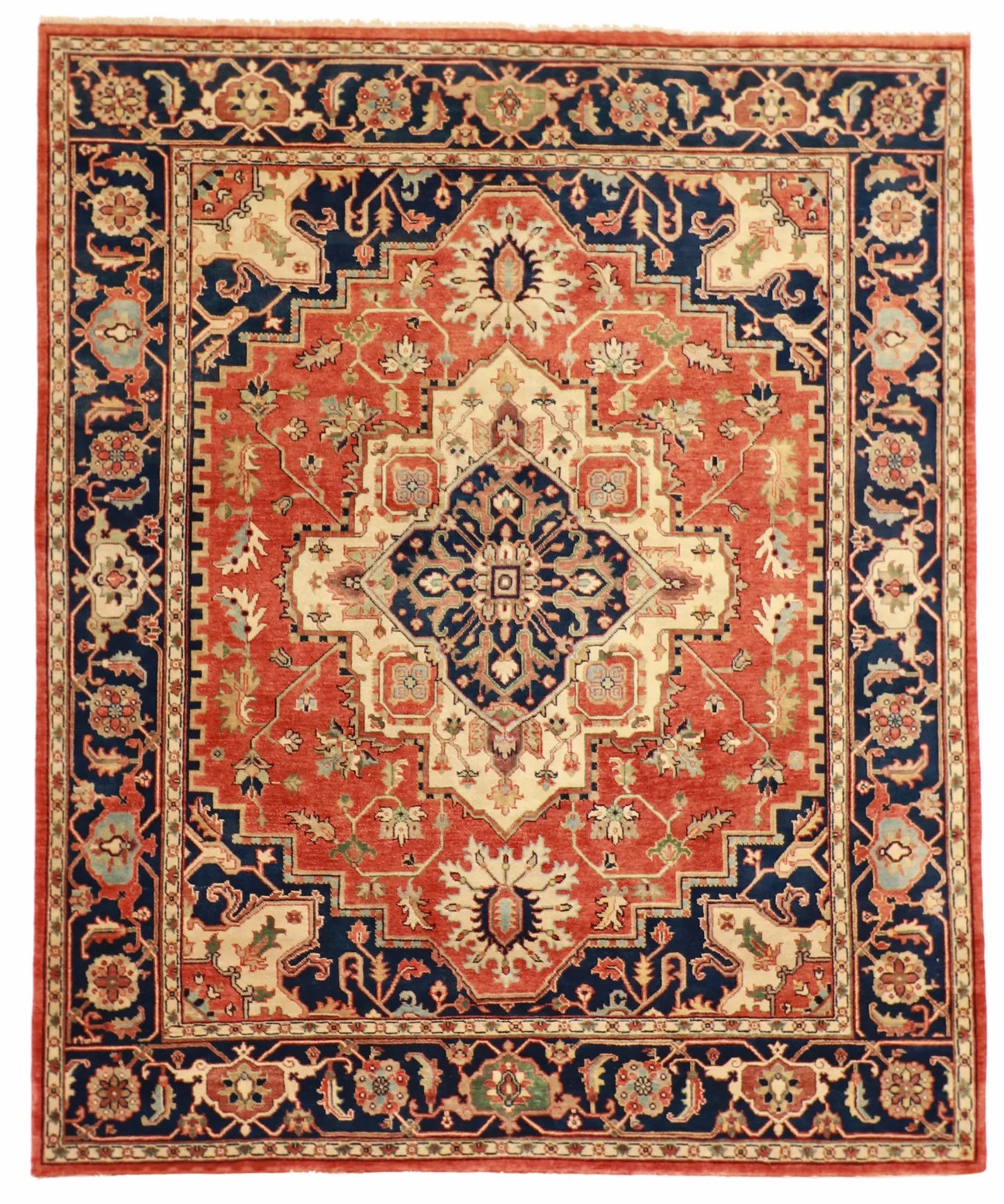 8x10 - Serapie Wool Geometric Rectangle - Hand Knotted Rug — 58994