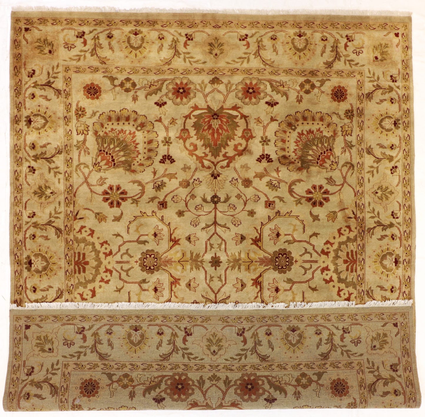 W 7.11 - L 10 - Mahal Wool All Over Rectangle - Hand Woven Rug - 58996