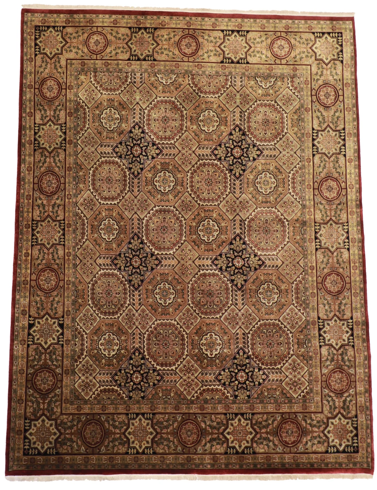 9 x12 - Tabriz Fine/Wool All Over Rectangle - Hand Knotted Rug — 59224