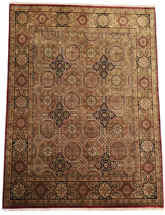 9 x12 - Tabriz Fine/Wool All Over Rectangle - Hand Knotted Rug — 59224