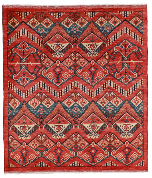 5x7 - Heriz Fine/Wool Geometric Rectangle - Hand Knotted Rug