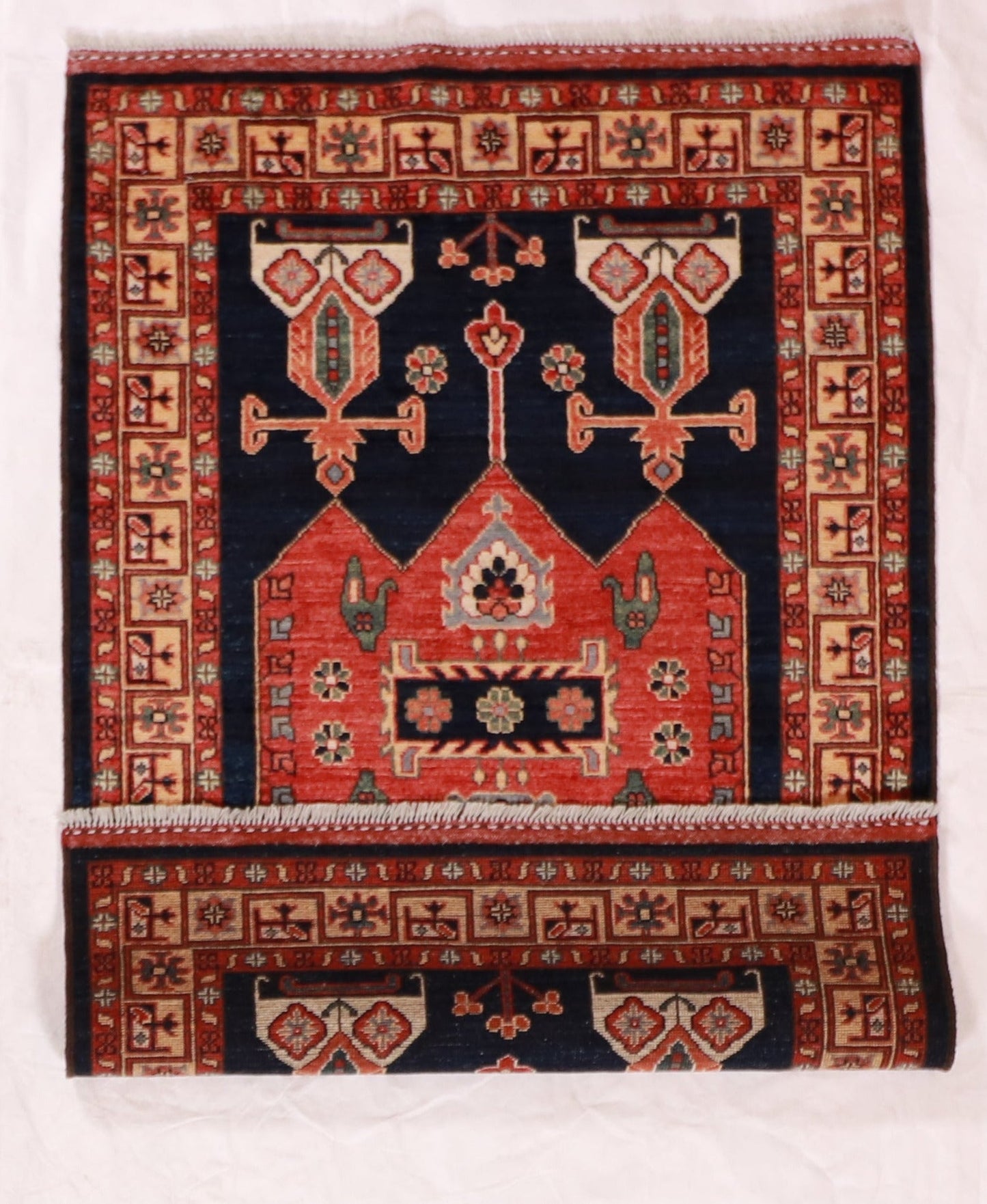 3x5 - Karajeh Fine/Wool Geometric Rectangle - Hand Knotted Rug
