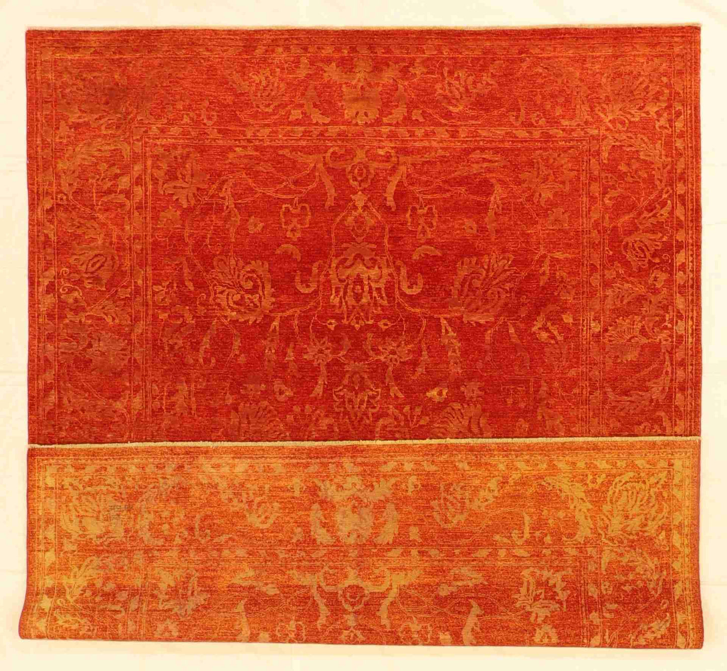 W 8 - L 9.10 - Modern Wool Contemporary Rectangle - Finest Hand-Knotted Quality Wool - 59286