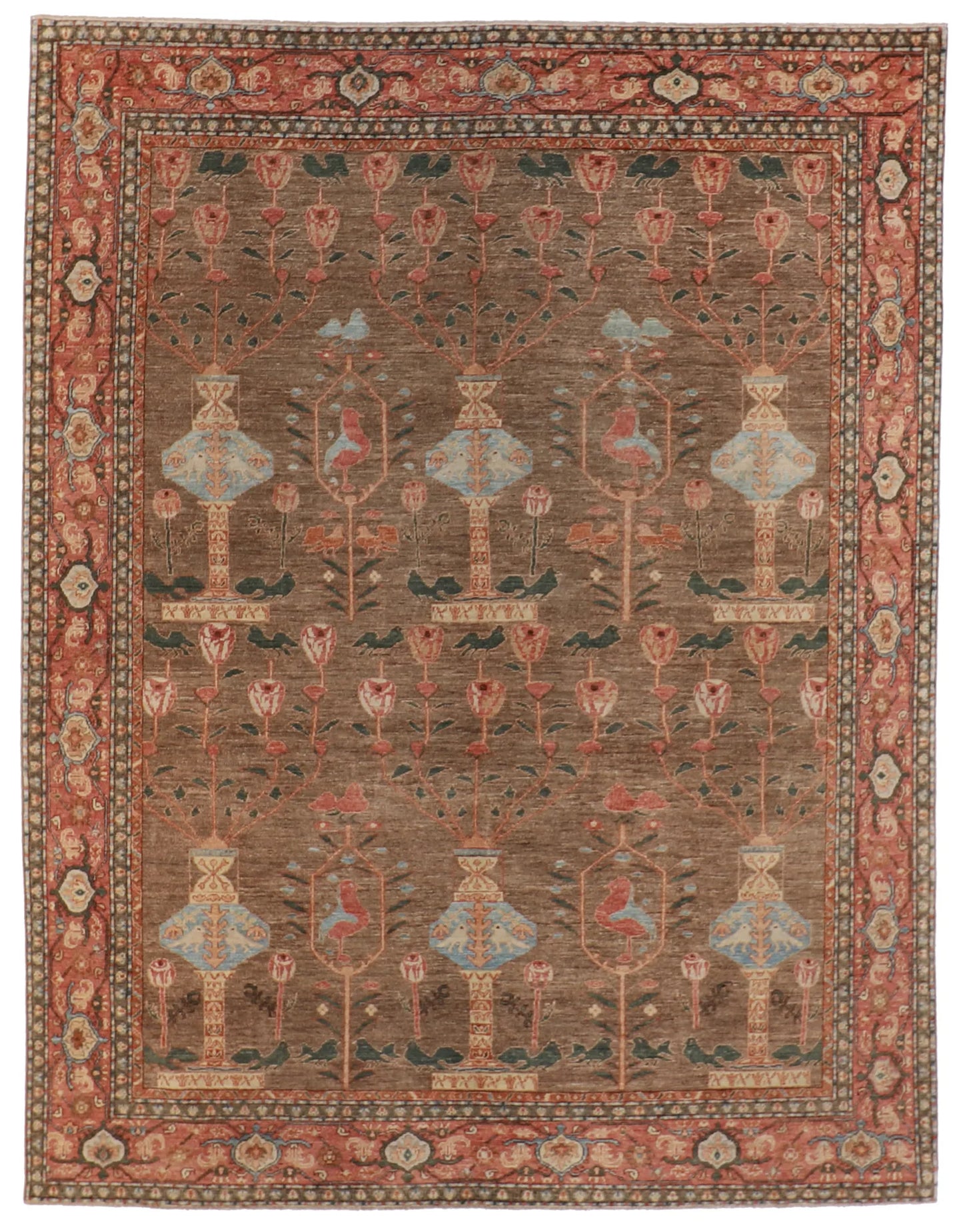 8x10 - Tree of Life Wool All Over Rectangle - Hand Knotted Rug — 59663