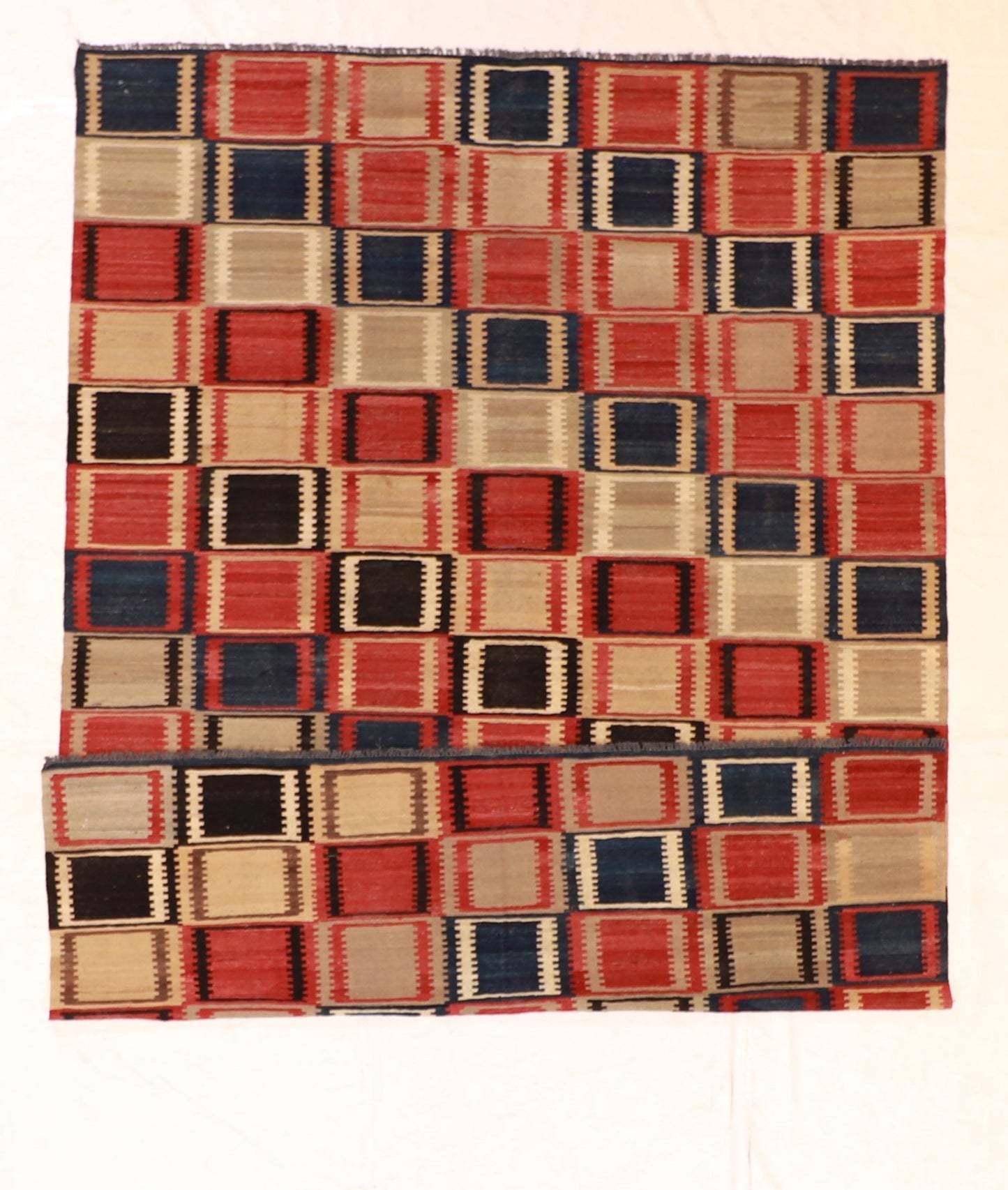 7x10 - Navajo Fine Geometric Rectangle - Hand Knotted Rug
