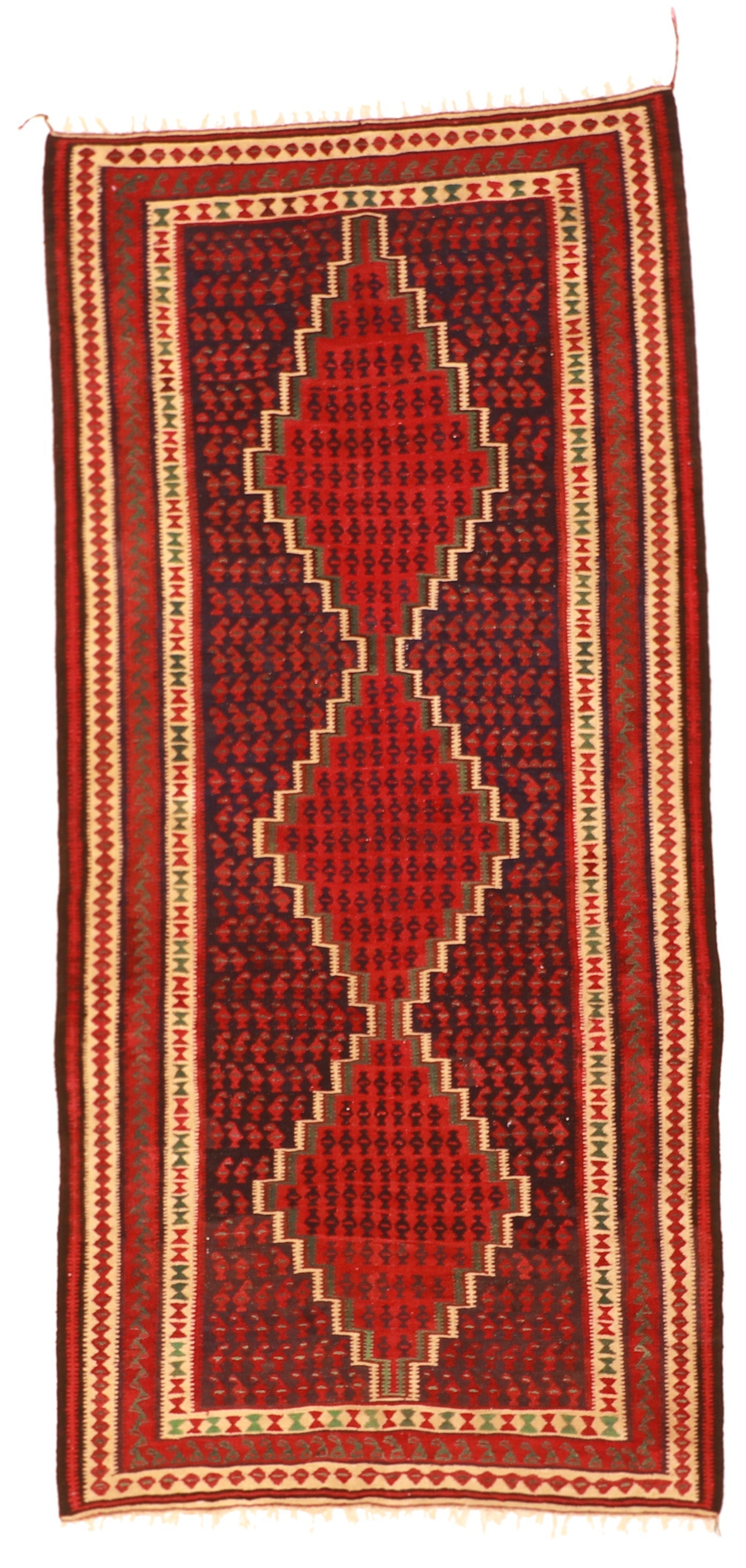 4.7 x 9.9 Wide Runner - Kilim Fine/Wool All Over Rectangle - Hand Knotted Rug — 59780