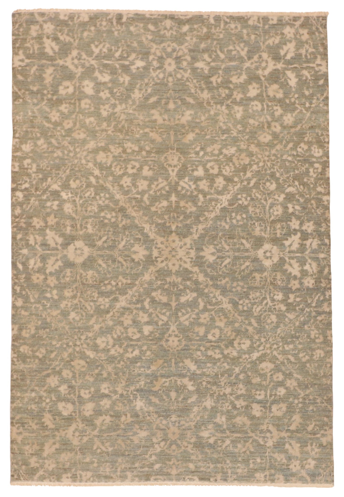 4x6 - Mahal Silk/Wool All Over Rectangle - Hand Knotted Rug