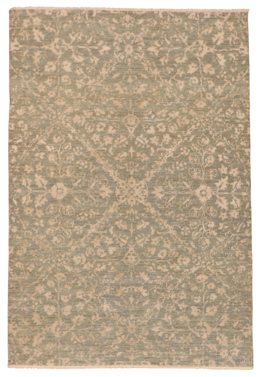 4x6 - Mahal Silk/Wool All Over Rectangle - Hand Knotted Rug