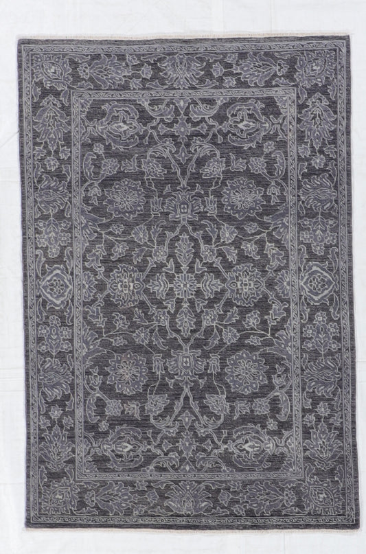 4x6 - Mahal Silk/Wool All Over Rectangle - Hand Knotted Rug