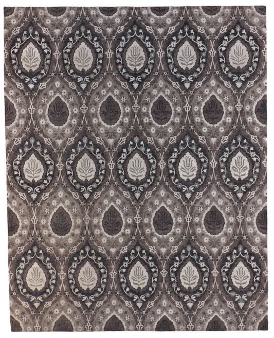 8x10 - Modern Wool/Silk All Over Rectangle - Hand Knotted Rug — 59973
