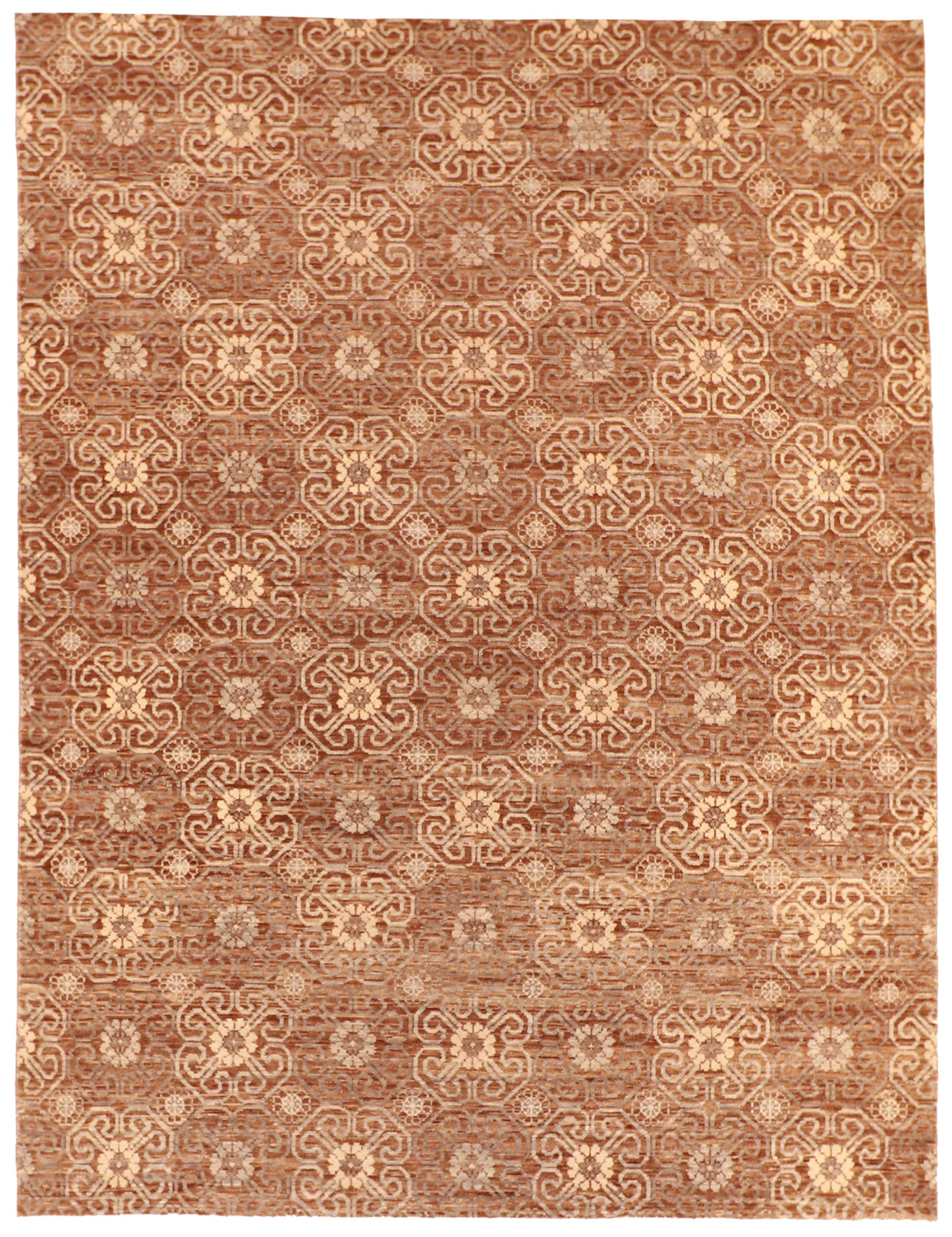 9x12 - Modern Fine/Wool All Over Rectangle - Hand Knotted Rug