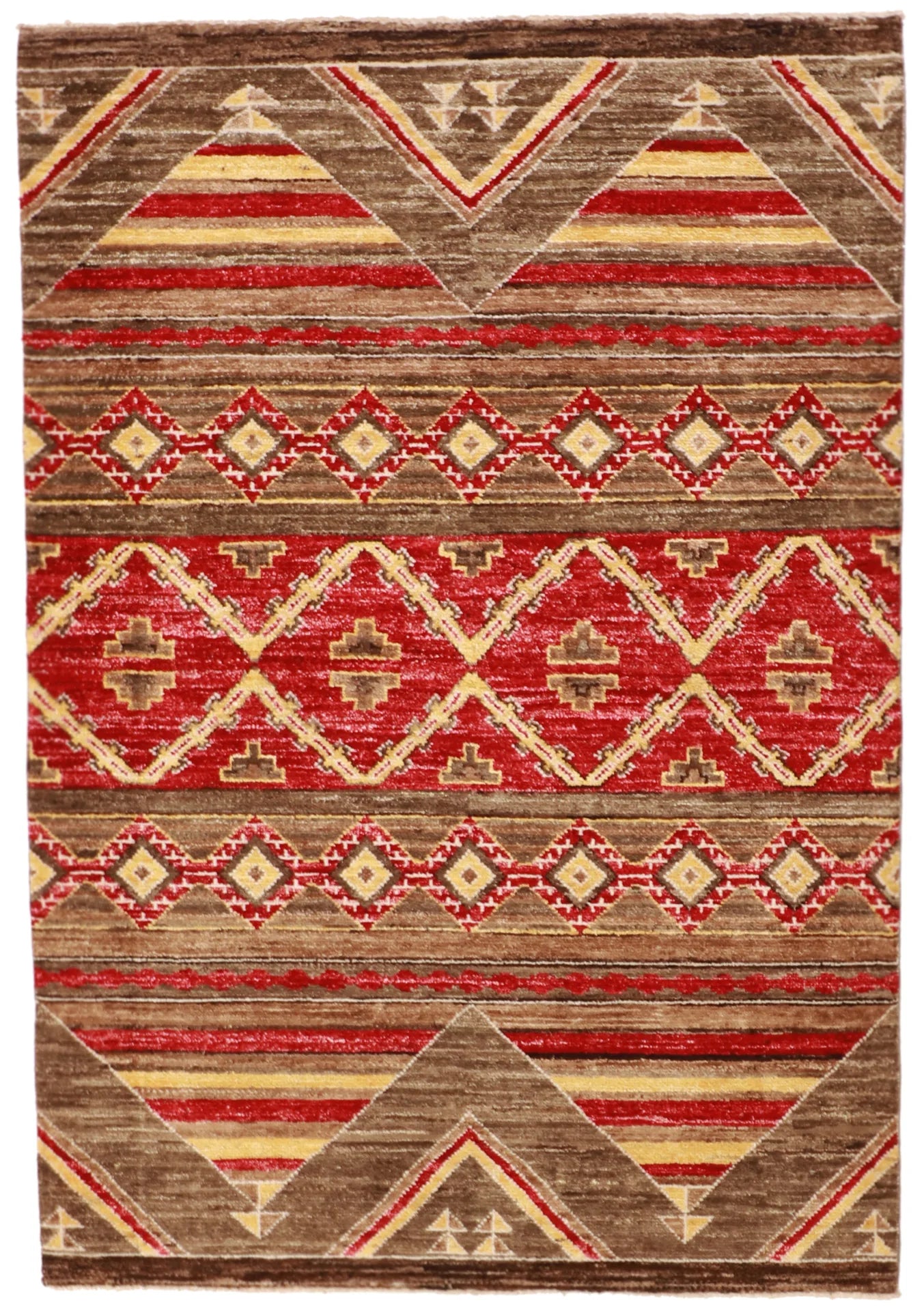 4x6 - Mountain  Modern Fine/Wool All Over Rectangle - Hand Knotted Rug — 60174