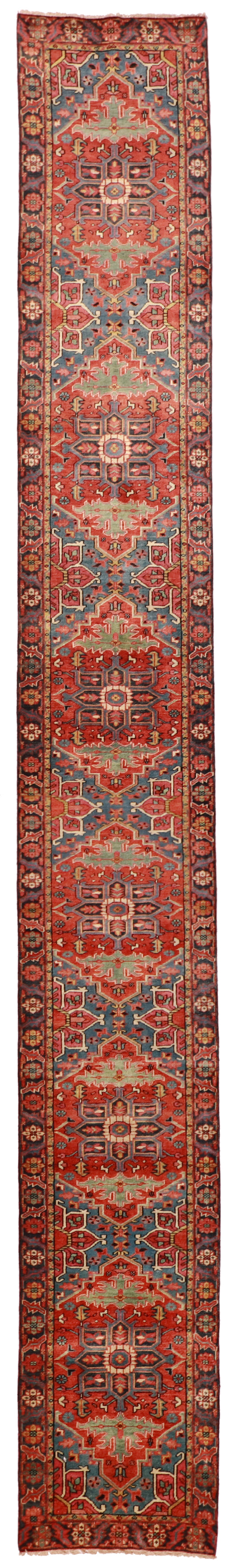 2.8 x 24.5 Runner - Serapie Fine Wool Geometric Rectangle - Hand Knotted Rug