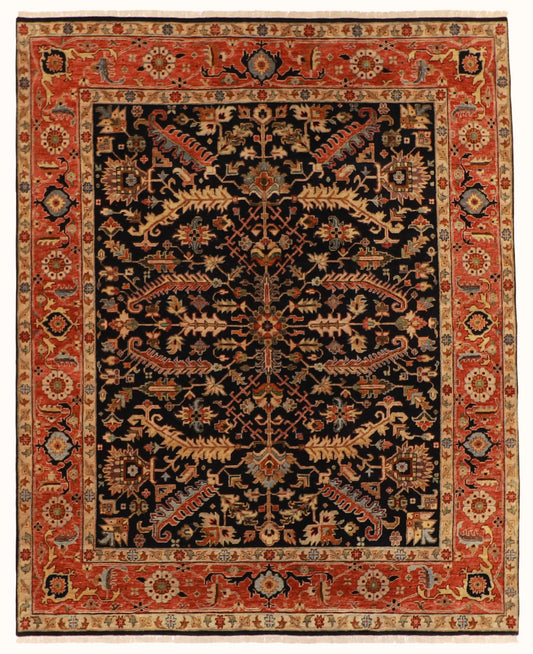 W 7.10 - L 9.10 - Kerman Wool Traditional Rectangle - Finest Hand-Knotted Quality Wool - 60317