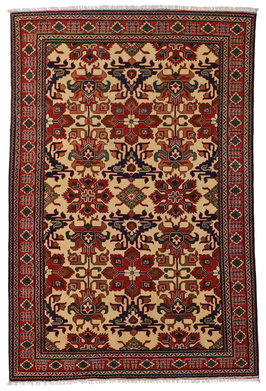 W 6.6 - L 9.10 - Mahal Wool Traditional Rectangle - Finest Hand-Knotted Quality Wool - 60408