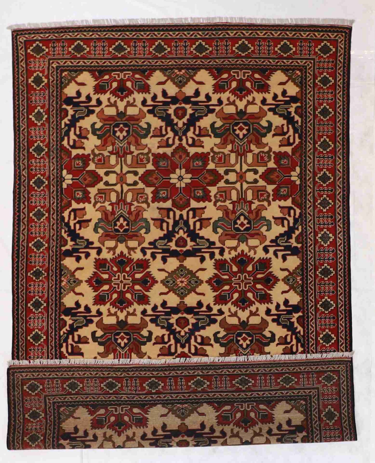 W 6.6 - L 9.10 - Mahal Wool Traditional Rectangle - Finest Hand-Knotted Quality Wool - 60408