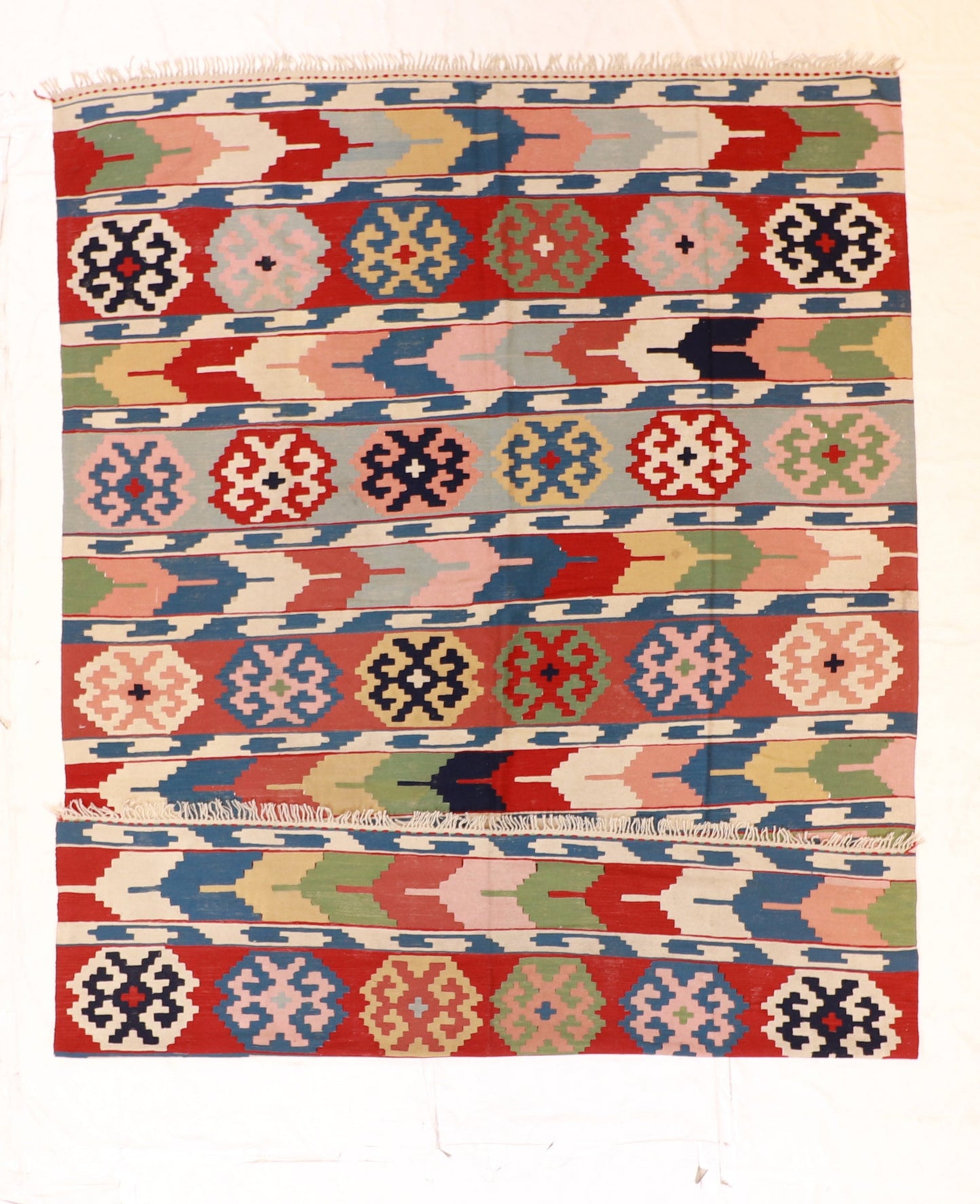 9x12 - Kilim Fine/Wool Geometric Rectangle - Hand Knotted Rug