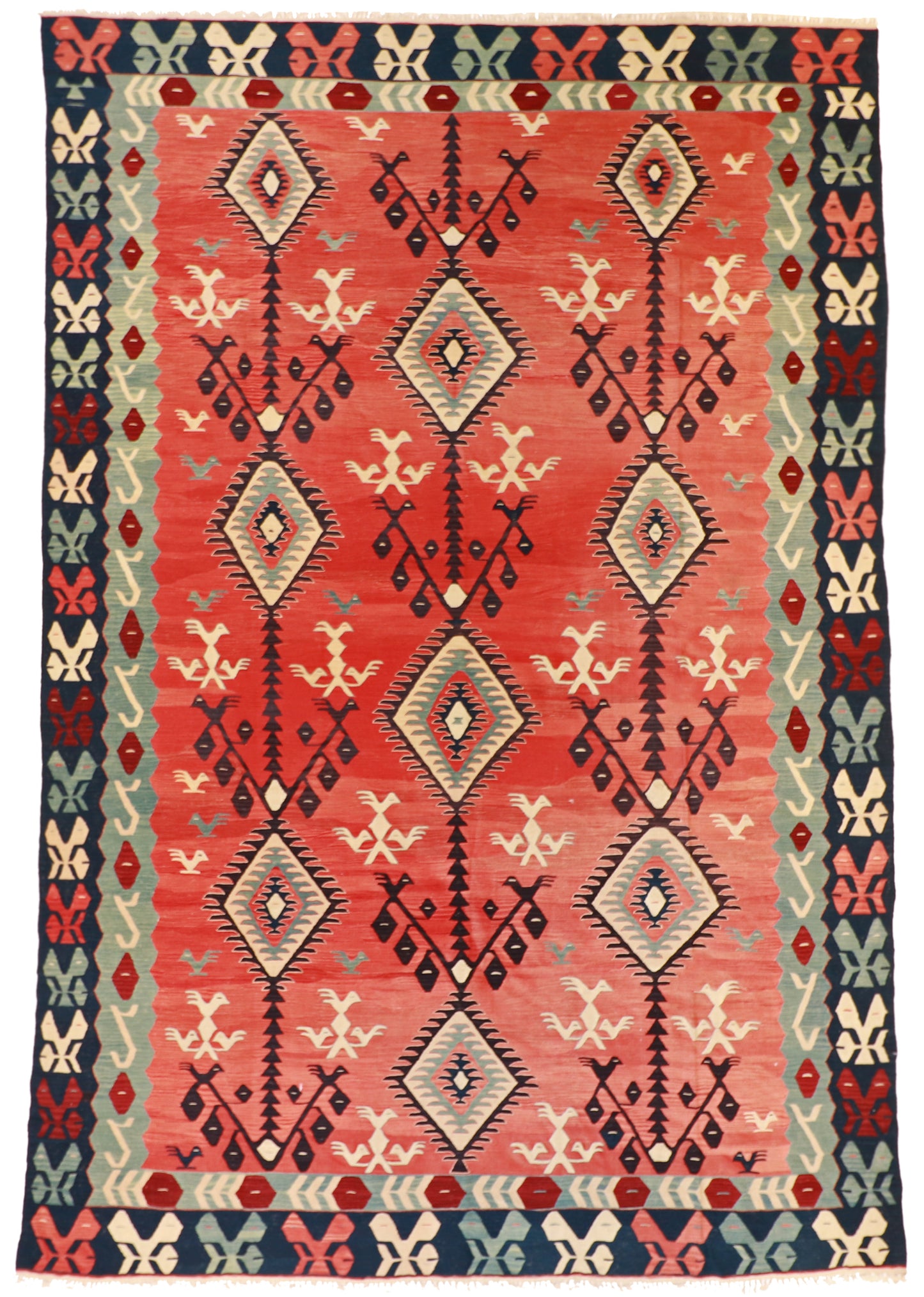 10x13 - Kilim Wool All Over Rectangle - Hand Knotted Rug
