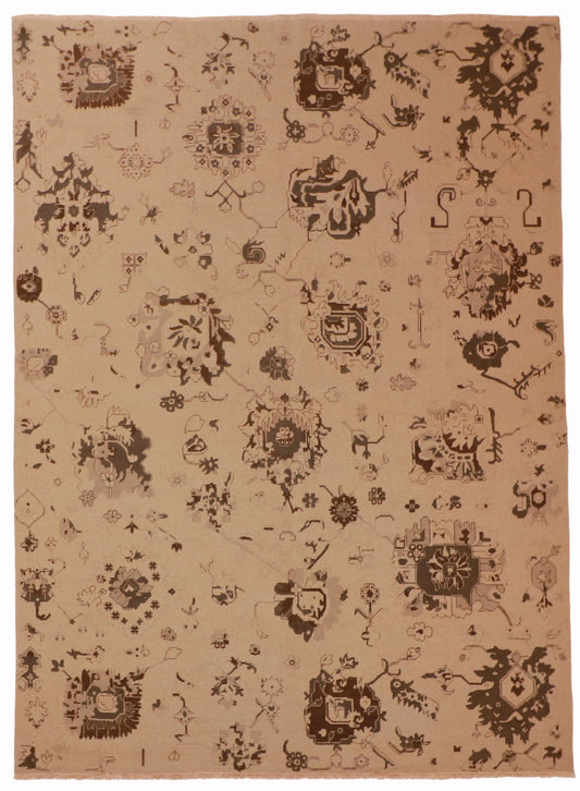 W 9 L 12 Mahal 100% Wool Handmade All Over Design - 61951