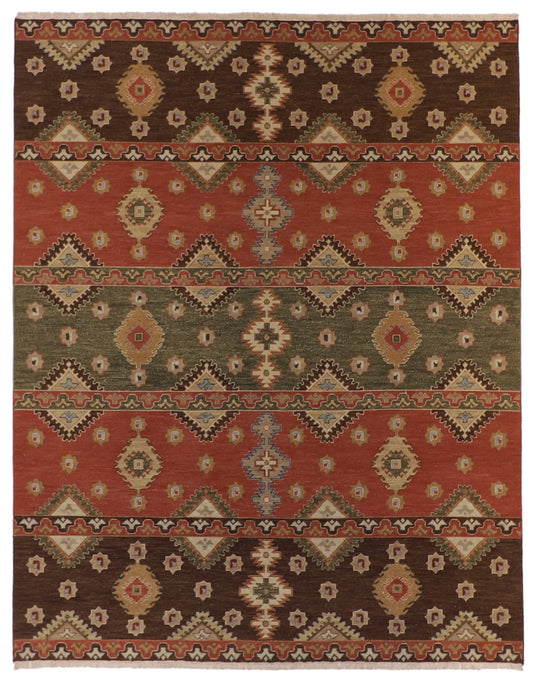 W 7.10 - L 9.10 - Soumak Wool Traditional Rectangle - Finest Hand-Knotted Quality Wool - 62030