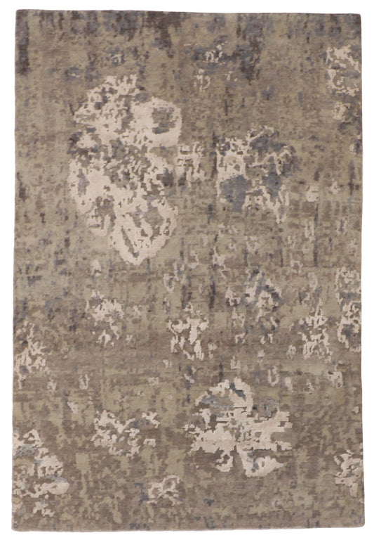 4x6 - Modern Silk All Over Rectangle - Hand Knotted Rug