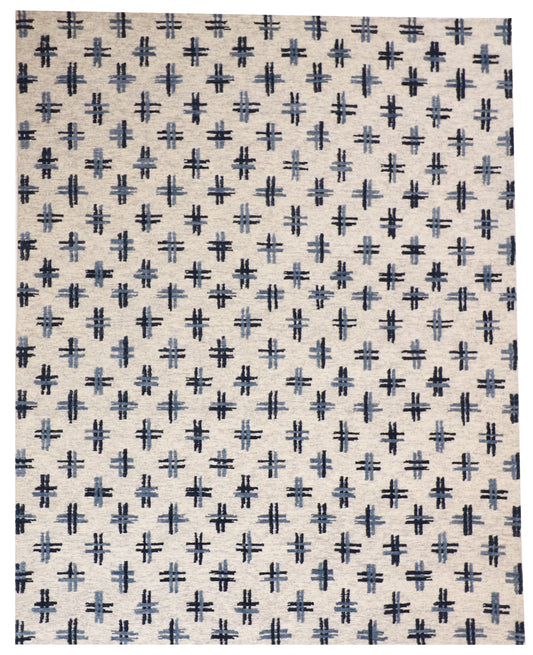 8x10 - Modern Wool All Over Rectangle - Hand Knotted Rug