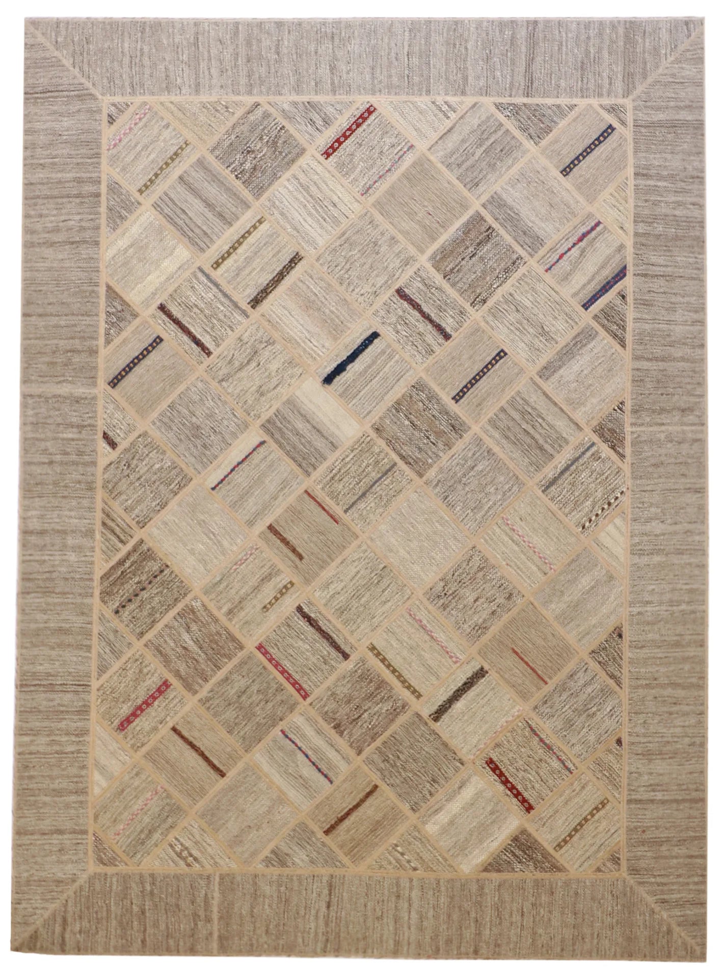 5x7 - Modern Wool All Over Rectangle - Hand Knotted Rug — 62316