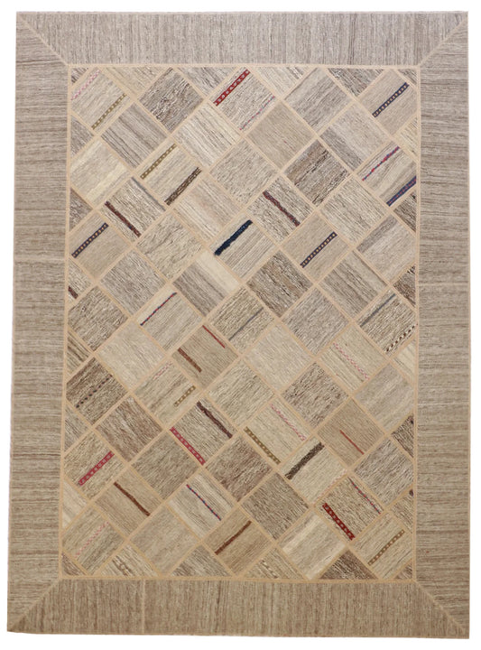 5x7 - Modern Wool All Over Rectangle - Hand Knotted Rug — 62316