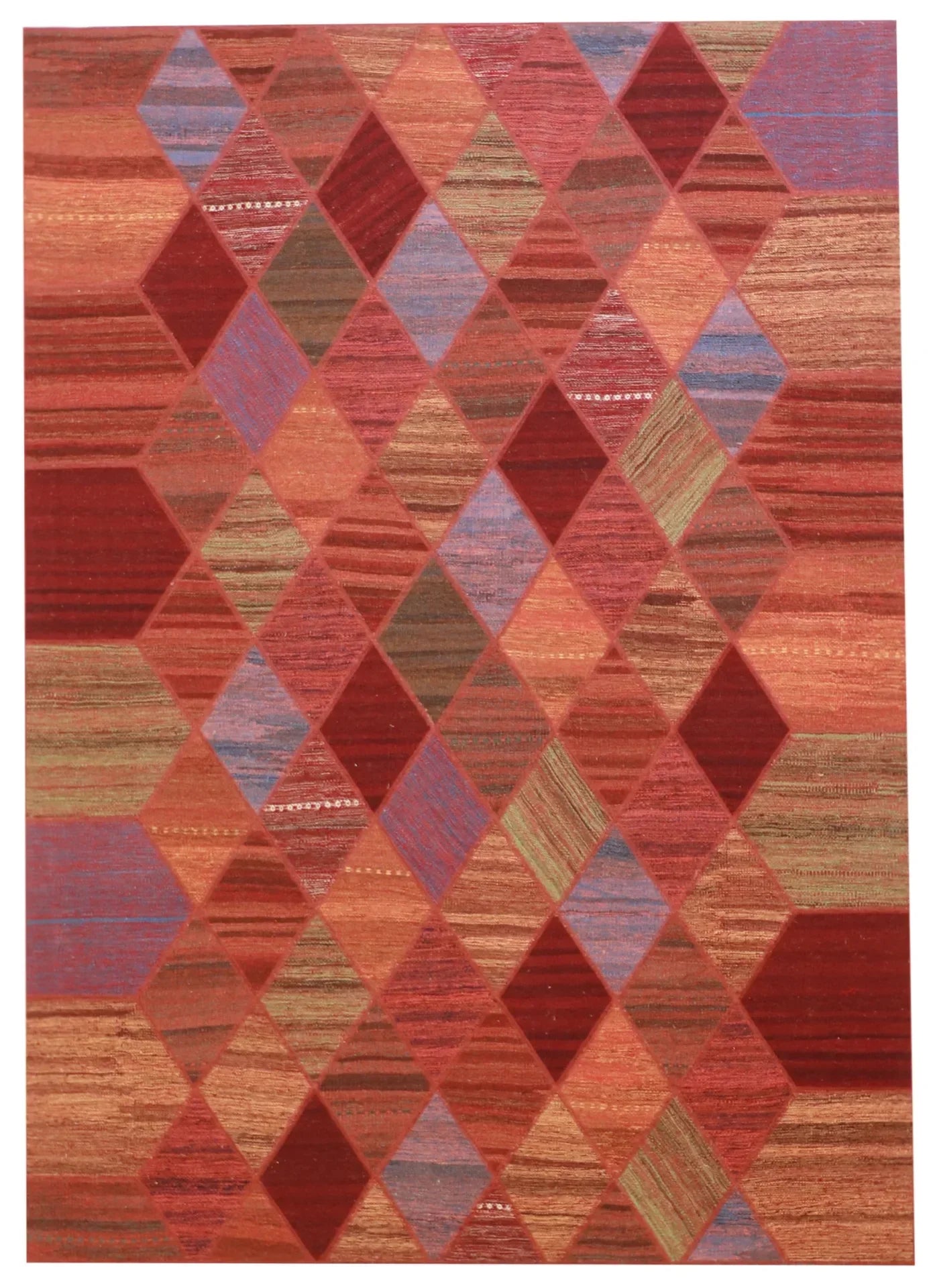 6x9 - Modern Wool All Over Rectangle - Hand Knotted Rug — 62320
