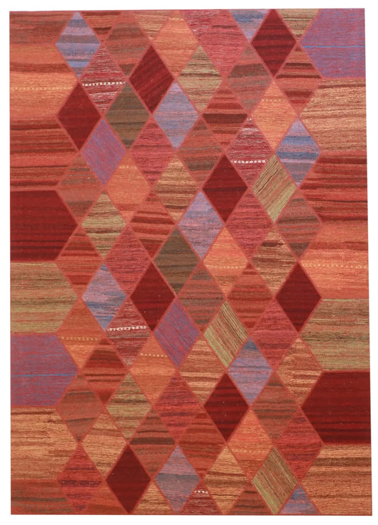 6x9 - Modern Wool All Over Rectangle - Hand Knotted Rug — 62320