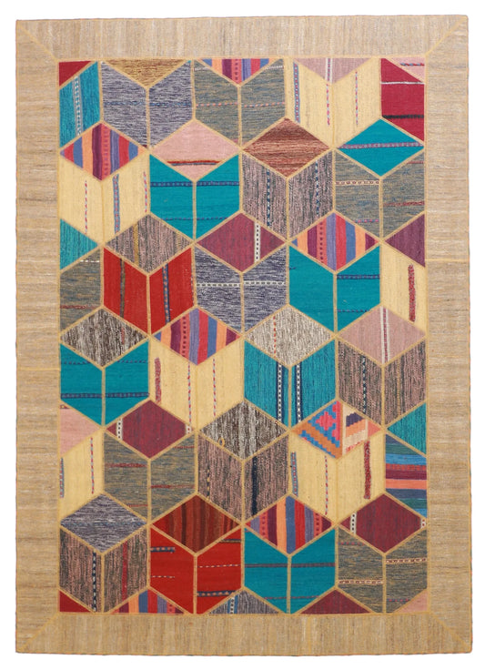 5x7 - Modern Fine All Over Rectangle - Hand Knotted Rug — 62329