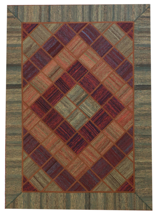 5x7 - Modern Fine/Wool All Over Rectangle - Hand Knotted Rug — 62331
