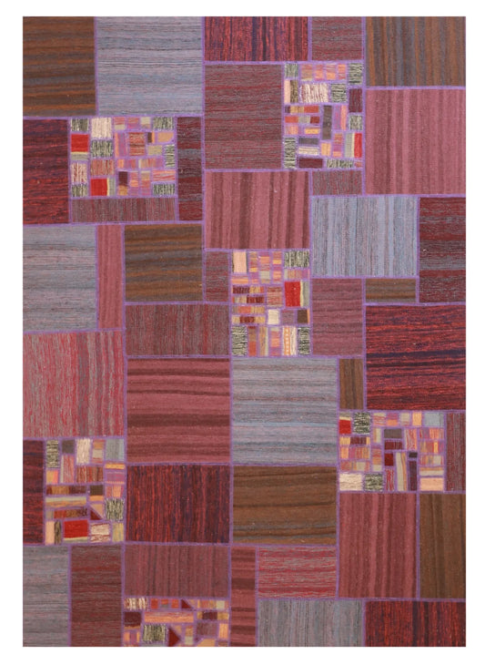 5x7 - Modern Wool All Over Rectangle - Hand Knotted Rug — 62333