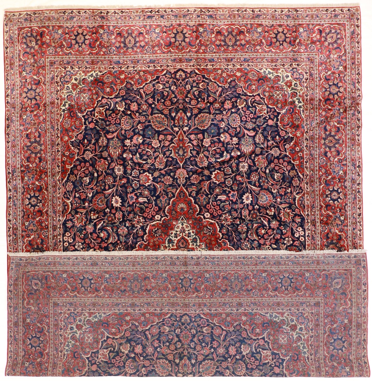 10 x 14 - Kashan Fine Wool Floral Rectangle - Hand Knotted Rug — 62473