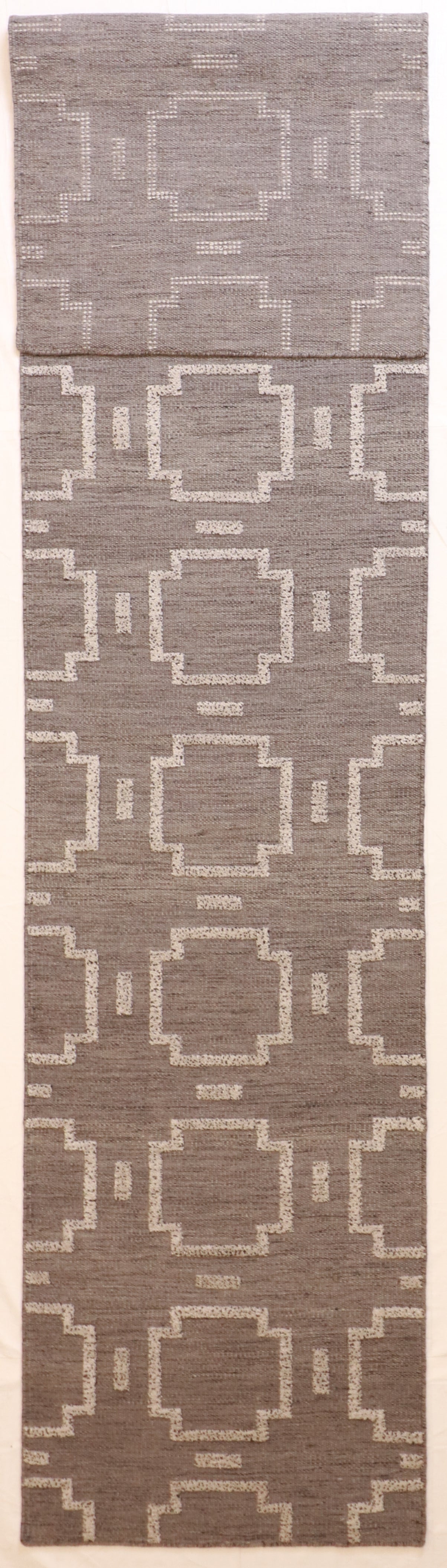 Runner - Modern Fine All Over Rectangle - Hand Knotted Rug — 62722