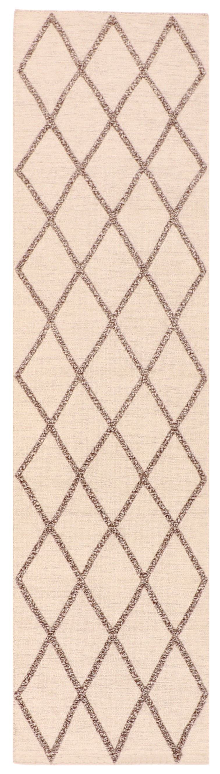 Runner - Modern Fine/Wool All Over Rectangle - Hand Knotted Rug — 62773