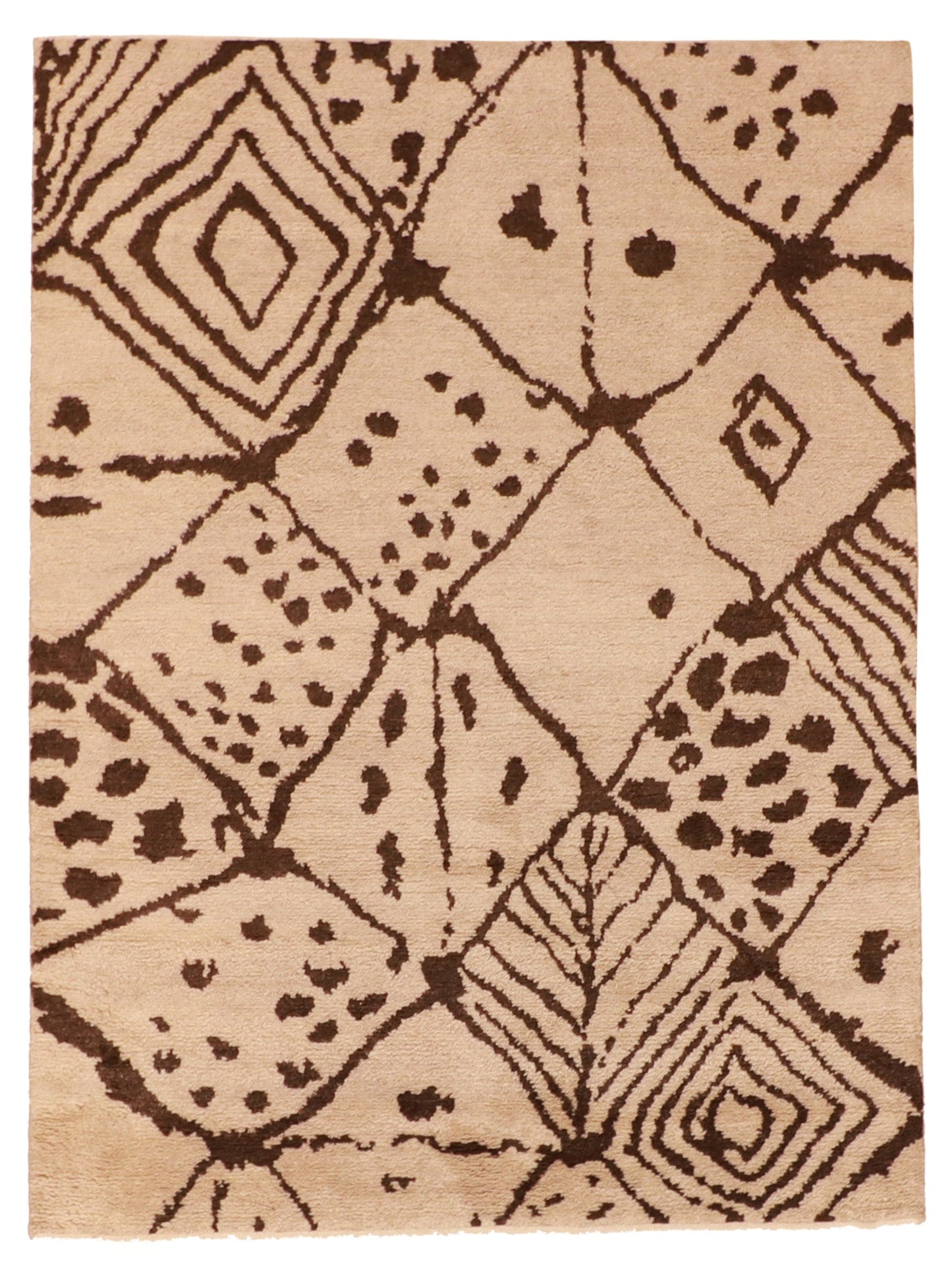 5x7 - Moroccan Fine/Wool All Over Rectangle - Hand Knotted Rug