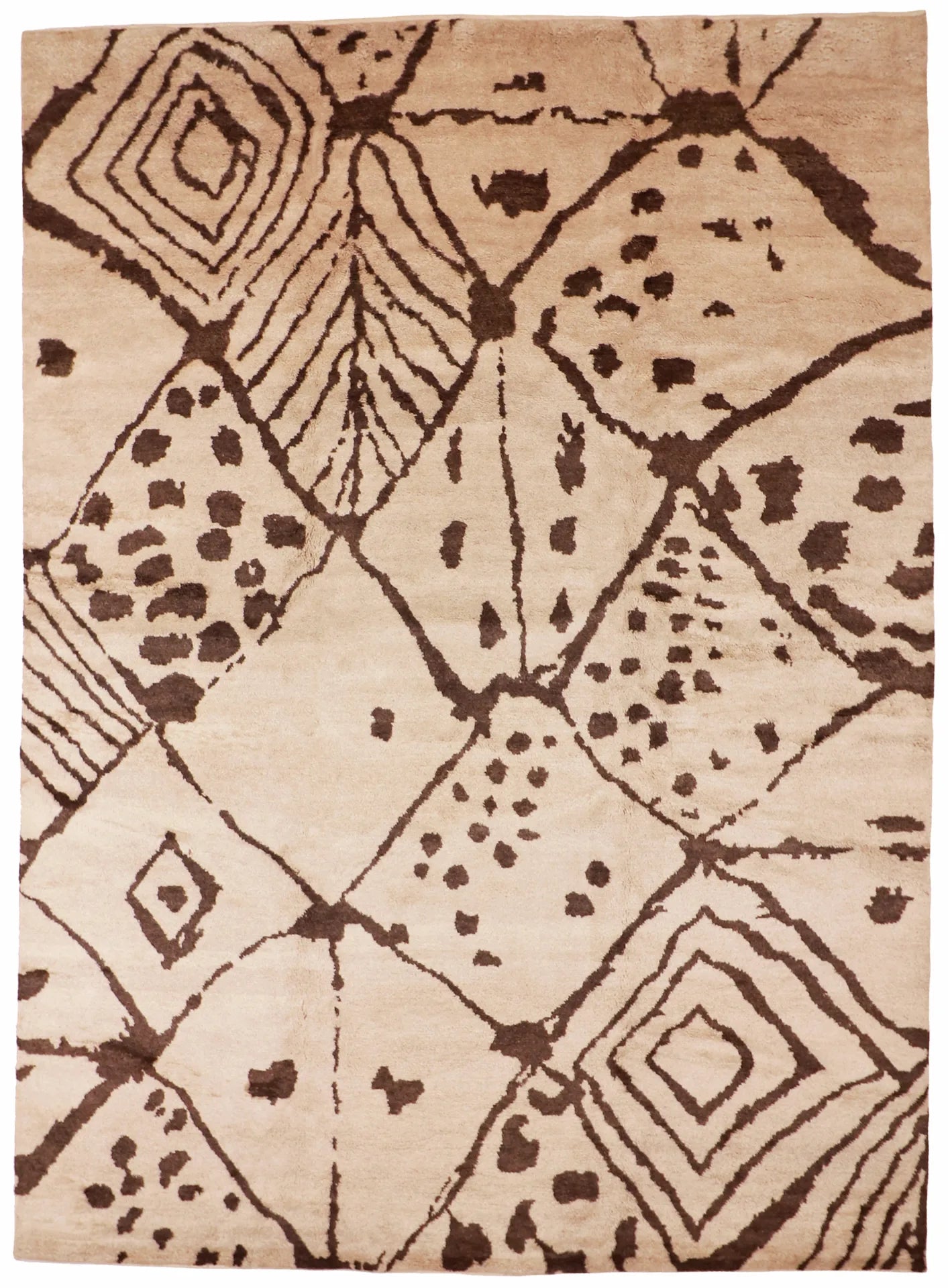 10x14 - Moroccan Fine/Wool All Over Rectangle - Hand Knotted Rug — 62947