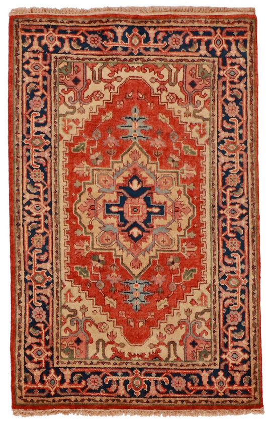 3x5 - Serapie Wool Geometric Rectangle - Hand Knotted Rug