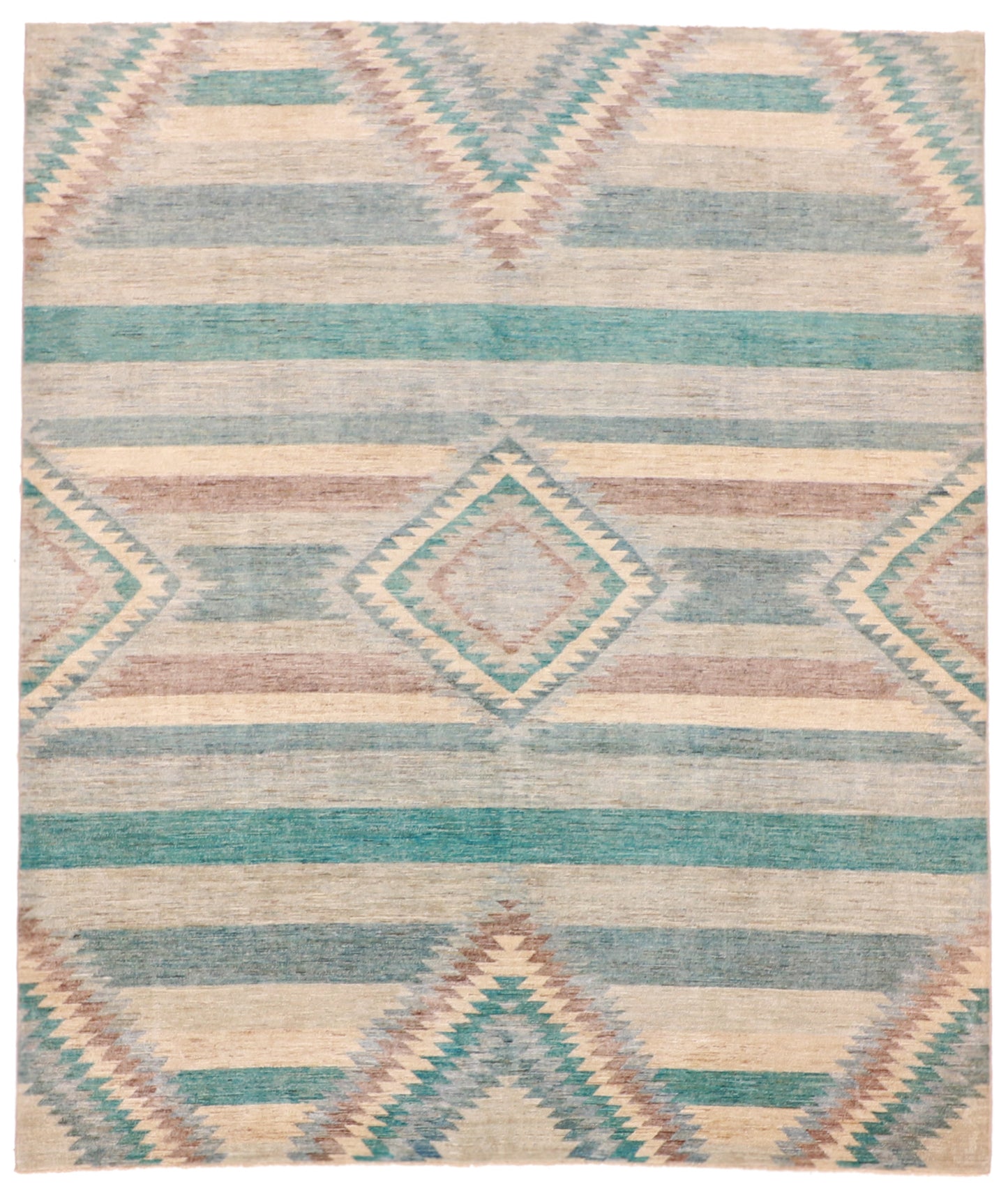 W 8.2 X L 10 Mountain Modern 100% Wool Handmade - 63253